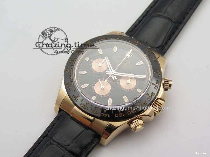 MiroTime 0326 Comfortable Daytona 116515 Noob 1:1 Best Edition Black RG Dial On Black Leather Strap A 3788